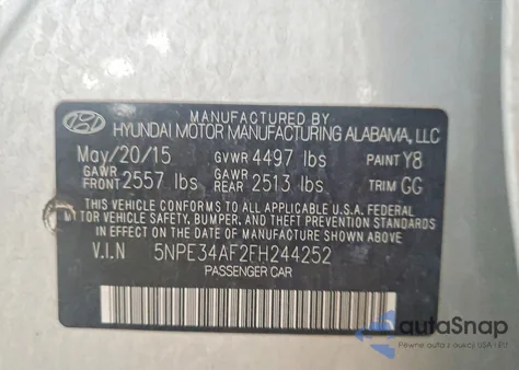 2015 Hyundai Sonata Sport from USA, damaged, VIN 5NPE34AF2FH244252